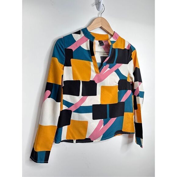 SHEIN Shirt Womens Modern Long Sleeve Multicolor Blouse Size XS - Picture 2 of 7